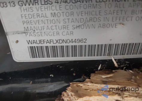 2013 Audi A4 2.0T Premium from USA, damaged, VIN WAUEFAFLXDN044962